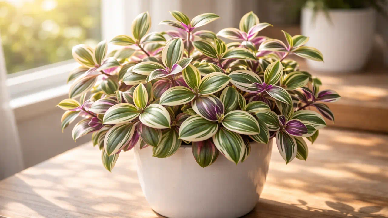 O tom das folhas da tradescantia albiflora melhora com 3 exposições certas ao sol