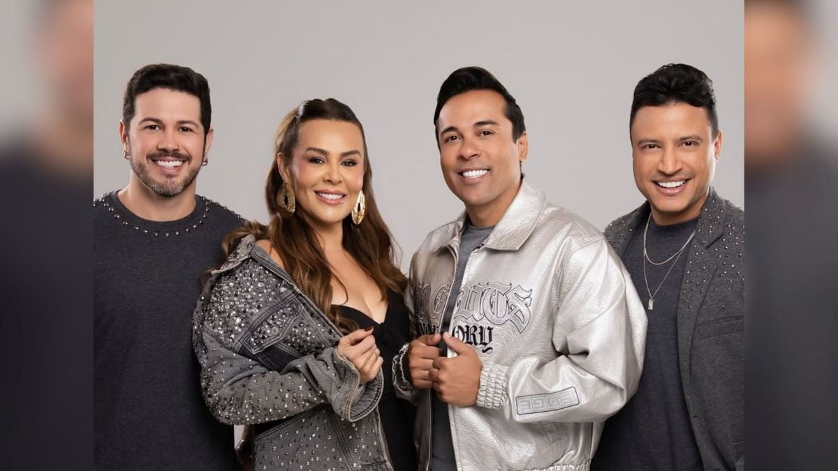 Wylley Gomes, Ana Gouveia, Ramon Costa e Kayo Lima, vocalistas da banda Cavaleiros do Forró