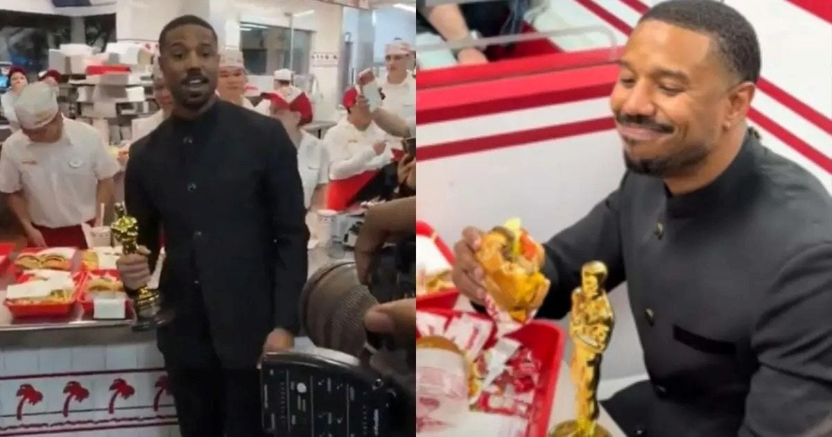 Após vencer Oscar, ator Michael B Jordan comemora prêmio em rede de fast food; veja vídeo