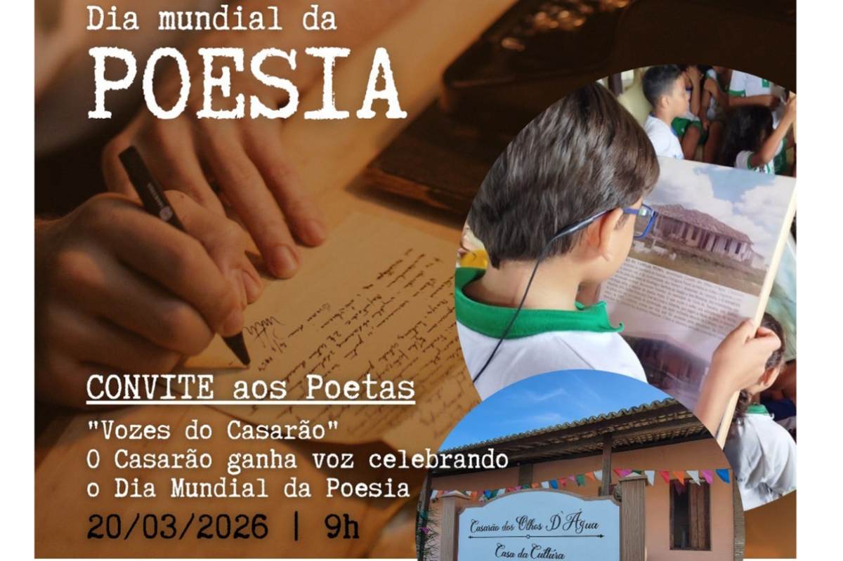 'Vozes do Casarão' convoca poetas para o Dia Mundial da Poesia em Feira de Santana