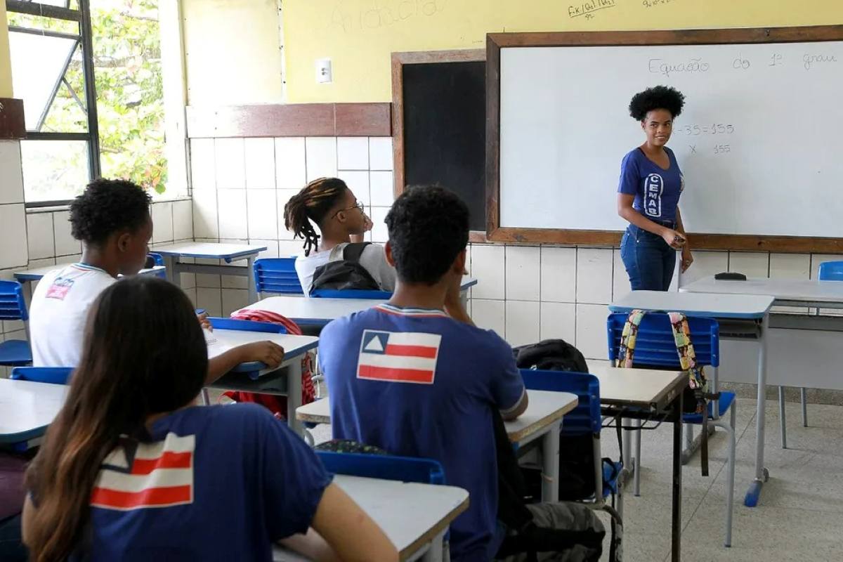 Alunos em escola estadual