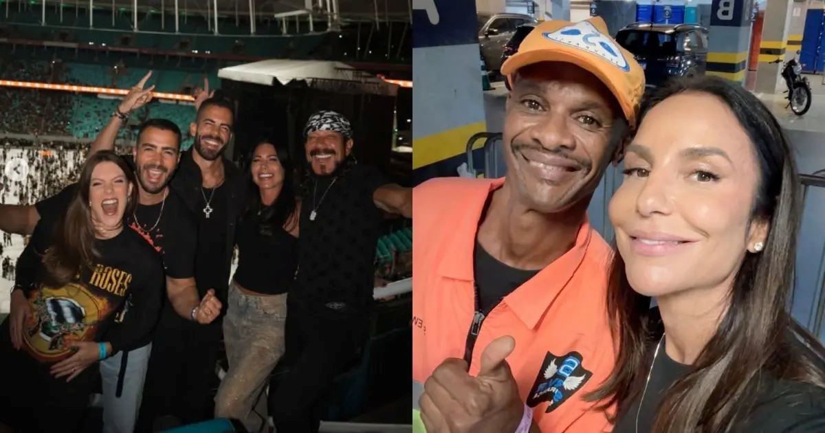 Ivete Sangalo e Bell Marques curtem show de Guns N' Roses em Salvador