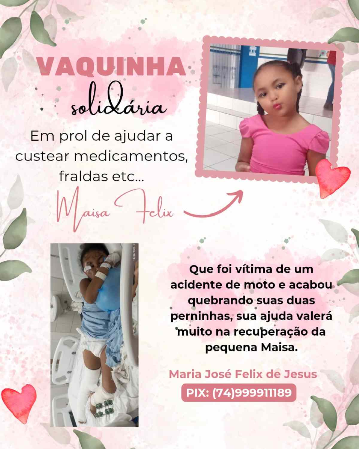 Menina de 8 anos é atropelada por moto em Baixa Grande 