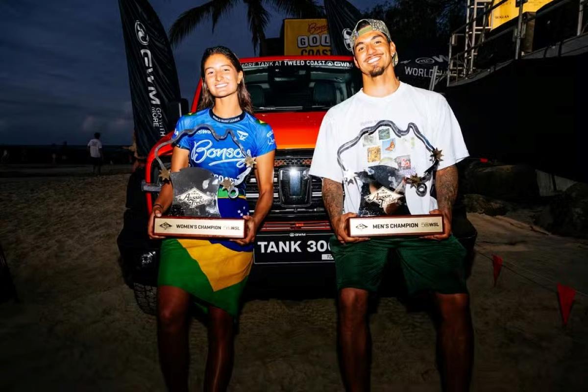 Luana Silva e Gabriel Medina