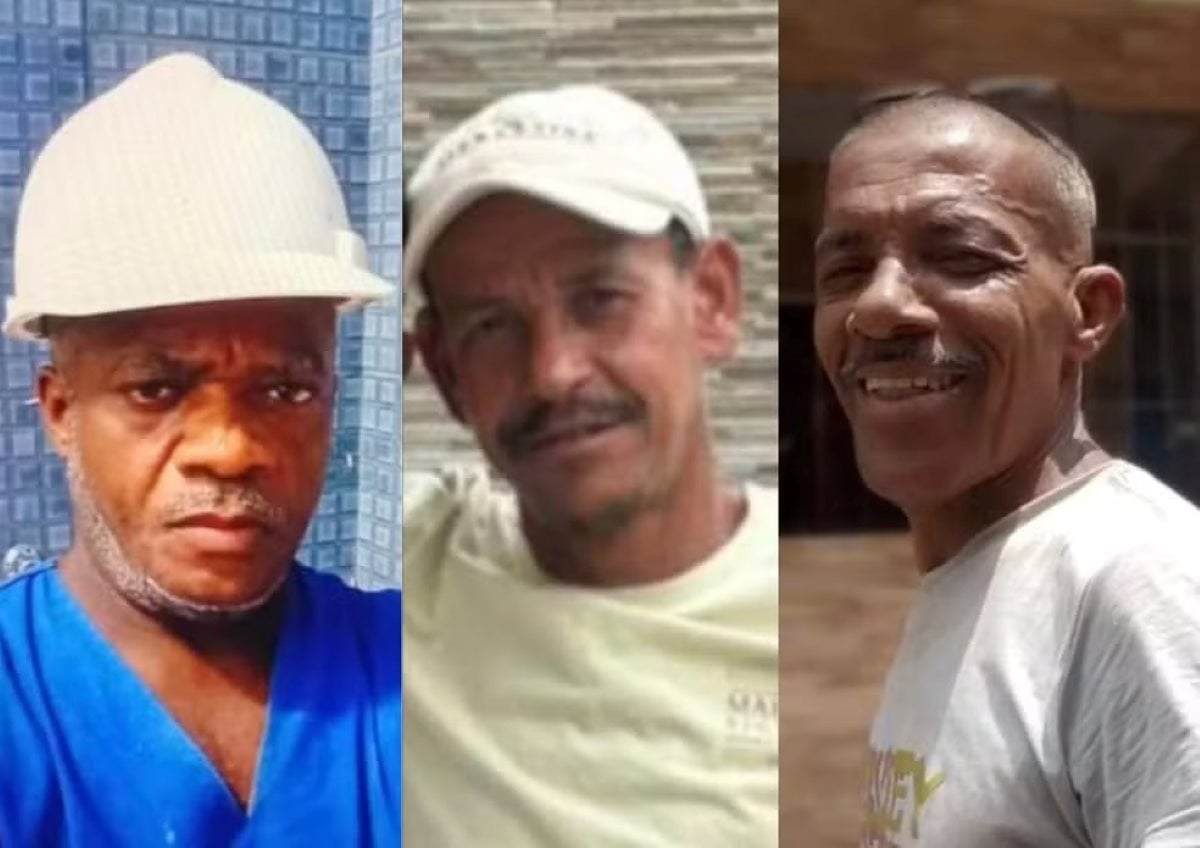 Roberto Carlos Evangelista, Maurício Santos Lima e Raimundo Brito dos Santos (da esquerda para a direita) morreram após o desabamento do prédio