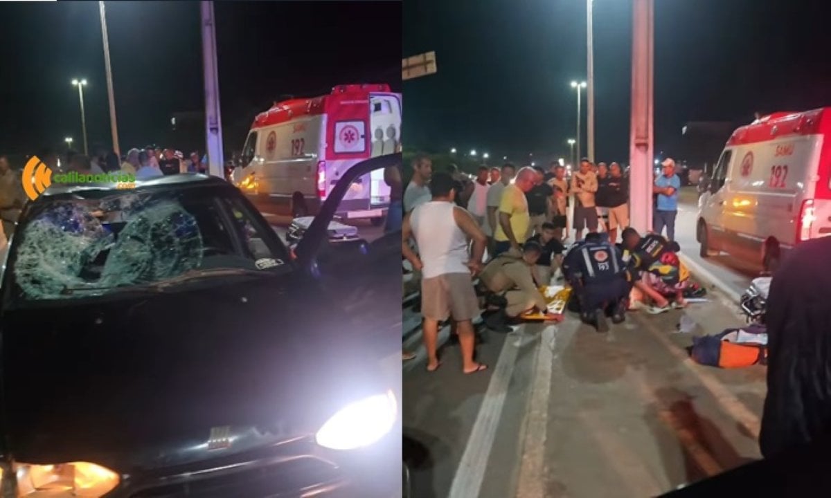 Capitão da PM é atropelado em frente a batalhão policial na BR-116