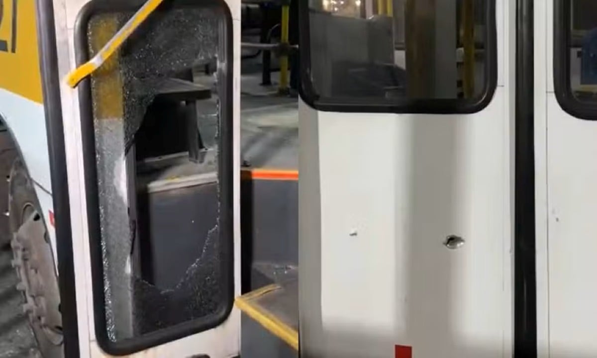 ônibus atingido por tiroteio em salvador