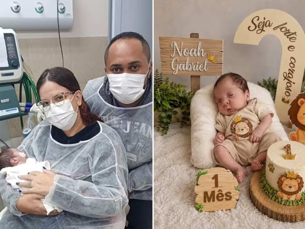 Noah, de um mês, apresentou sinais vitais cerca de 2 horas após ser dado como morto em Rio Claro, SP — Foto: Arquivo Pessoal

