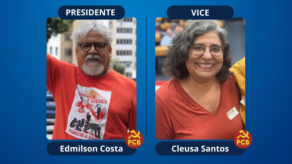Chapa Edimilson Costa e Cleusa Santos Partido PCB candidatos a presid�ncia da Rep�blica do Brasil presidenci�veis vice na chapa
