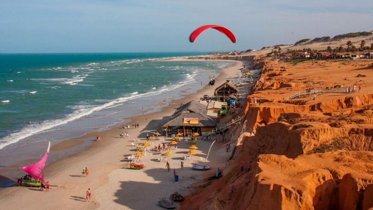 praia da Canoa Quebrada, no Ceará