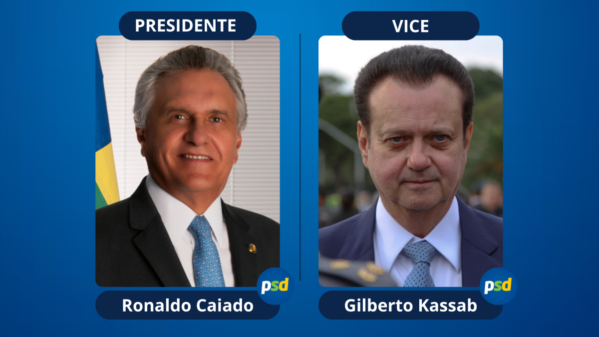 chapa Ronaldo Caiado e Gilberto Kassab partido PSD candidatos a presid�ncia da Rep�blica do Brasil presidenci�veis vice na chapa