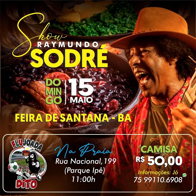 Feijoada em prol de Dito Carrapeta acontece neste domingo (15), com show de Raymundo Sodré