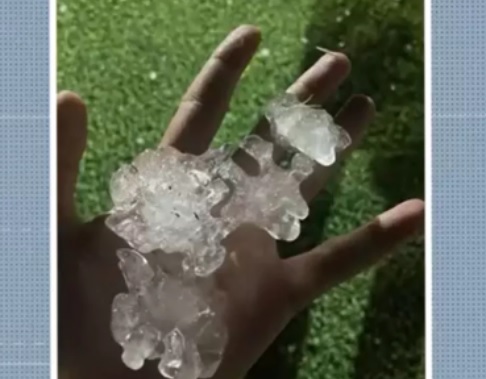 Cidade no extremo sul da Bahia é atingida por chuva de granizo; árvores foram derrubadas pelo temporal