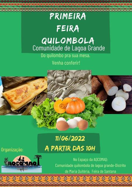 Feira Quilombola na Lagoa Grande neste sábado (11)