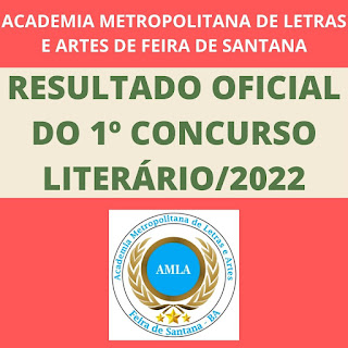 Divulgado o resultado do 1º concurso literário da Academia de Letras e Artes de Feira de Santana 2022