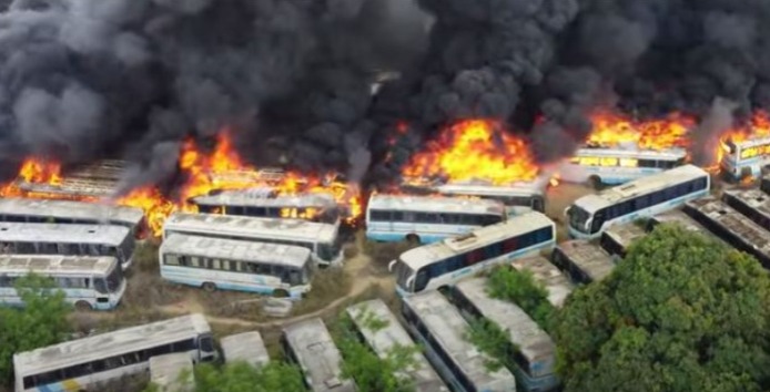 ônibus incendiados em vitória da conquista