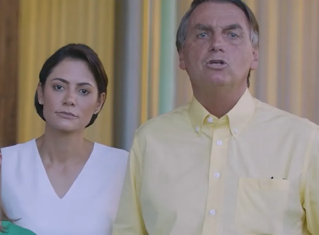 Michelle Bolsonaro e Jair Bolsonaro_ Foto Reprodução Redes Sociais