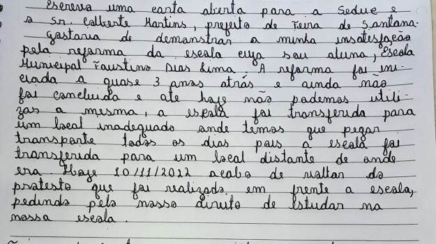 Carta Aberta pede conclusão de reforma em escola_ Foto Redes Sociais