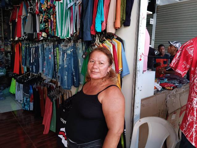 Proprietária de dois boxes no shopping Popular, Dejanir da Silva Pereira, conhecida como Galega