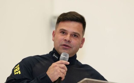 O diretor-geral da Polícia Rodoviária Federal (PRF), Silvinei Vasques, discursa em evento da Polícia Rodoviária Federal (PRF) que apresentou as realizações e investimentos da instituição nas diversas áreas em que atua.