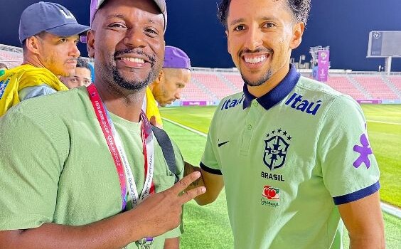 Tiago Rocha e jogador Marquinhos