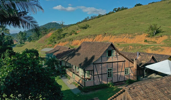 Casa enxaimel de 1915, construída pelo imigrante Augusto Rux. Café Rural Casa Rux - Foto Chan.