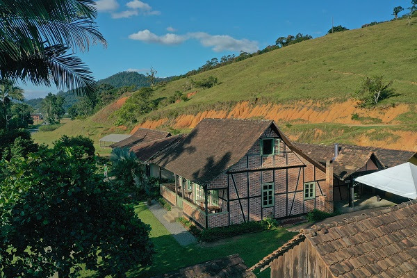 Casa enxaimel de 1915, construída pelo imigrante Augusto Rux. Café Rural Casa Rux - Foto Chan.