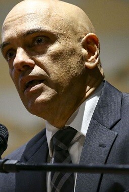 O presidente do TSE, Alexandre de Moraes, durante cerimônia de posse do diretor-geral da PF, na sede da corporação, em Brasília.