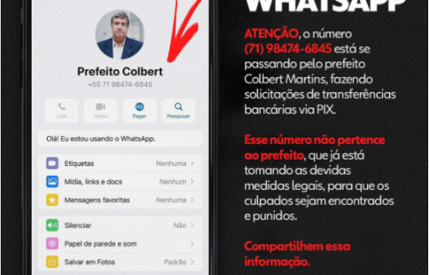 Fraude Whatsapp_ Prefeito Colbert_ Foto Divulgação Instagram