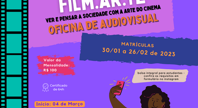 amélio amorim - oficina - audiovisual - matrículas - cinema