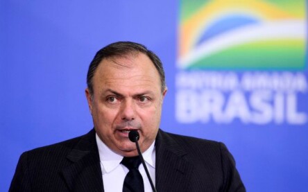 O ministro da Saúde, Eduardo Pazuello, durante sua cerimônia de posse no Palácio do Planalto.