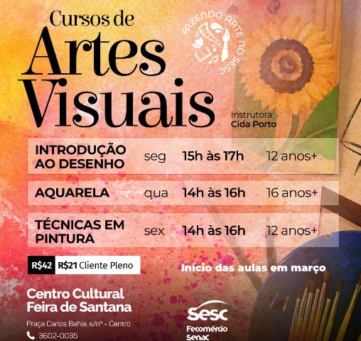 Sesc abre vagas para cursos de artes visuais