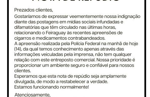 Nota de Repúdio Feiraguay