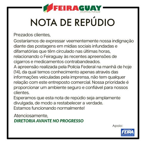 Nota de Repúdio Feiraguay