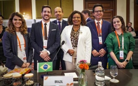 Ministra Margareth Menezes durante encontro dos ministros da Cultura no G20, em Varanasi, na Índia — Foto: Divulgação/Ministério da Cultura