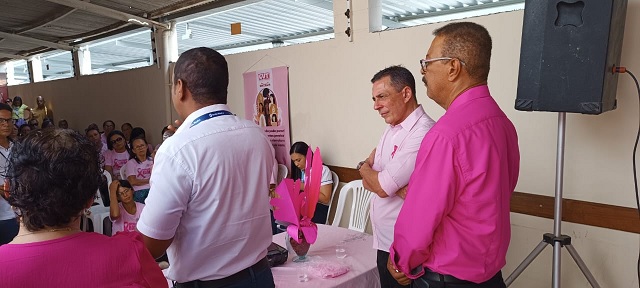 Campanha outubro rosa no sintrafs ft Paulo José acorda cidade