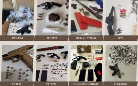 Com recorde de apreensões de armas de fogo neste ano, 14ª edição da Operação Força Total é realizada em toda a Bahia