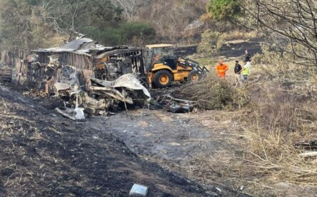 O acidente seguido de incêndio ocorreu no trecho da Reta da Coalhada