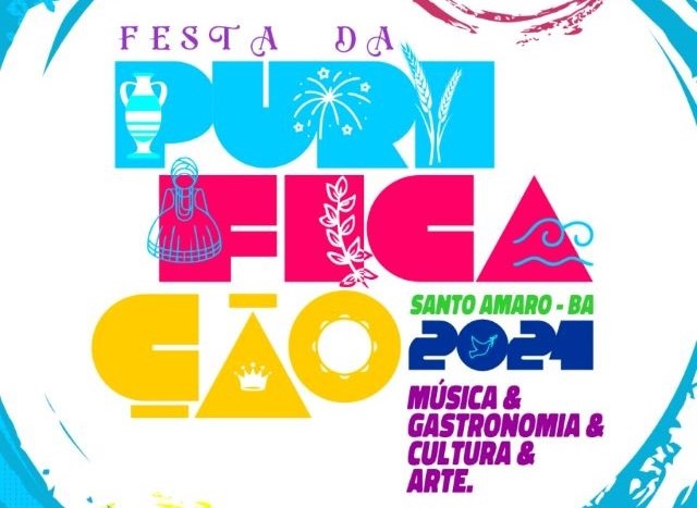 Cartaz da festa da purificação Santo Amaro 2024