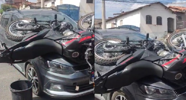 Moto colide com carro em Jequié