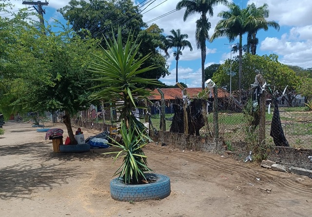 Limpeza de área em frente ao CSU