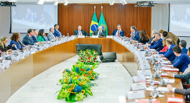 Presidente da República, Luiz Inácio Lula da Silva, durante reunião ministerial. — Foto: Ricardo Stuckert/PR