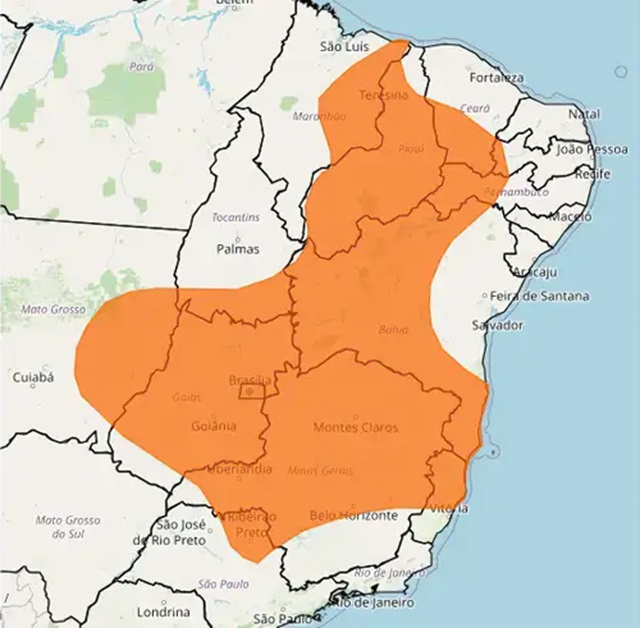 mapa - fortes chuvas previstas