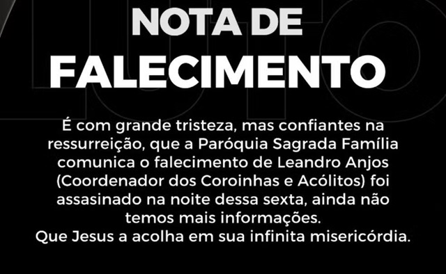 Valcy Leandro dos Anjos morreu após ser atingido por tiro