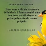 Para uma vida de sucesso e felicidade é fundamental uma boa dose de otimismo, e principalmente de amor-próprio.