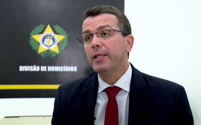 Delegado Rivaldo Barbosa, à época em que chefiava a Divisão de Homicídios do Rio de Janeiro. — Foto: Reprodução/TV Globo