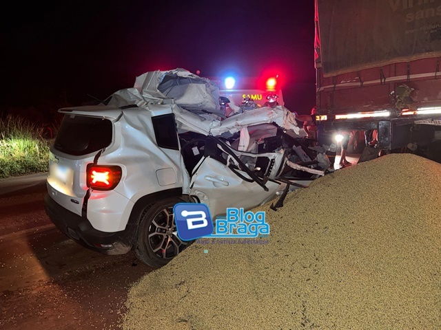 No dia do próprio aniversário, idosa de 71 anos fica gravemente ferida após batida entre carro e carreta