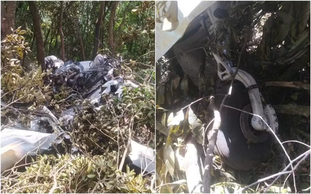 Equipe em terra chega a destroços de avião que caiu na Serra do Japi, em Jundiaí (SP), e encontra corpo de piloto