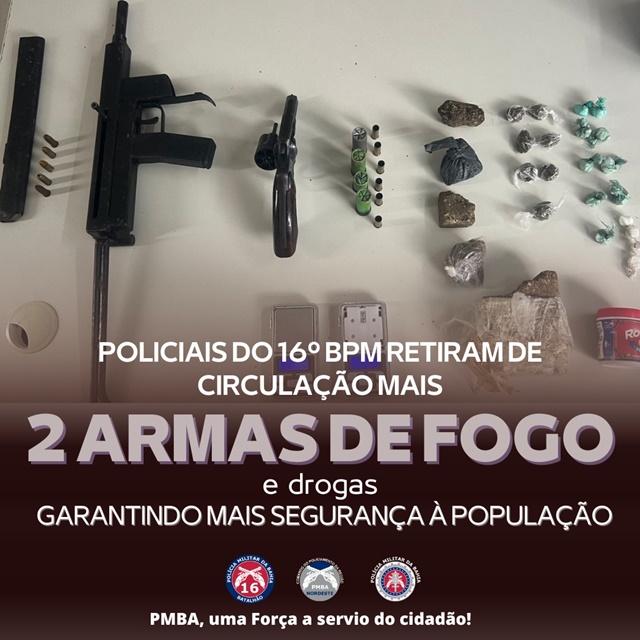 Apreensão de armas de fogo e drogas