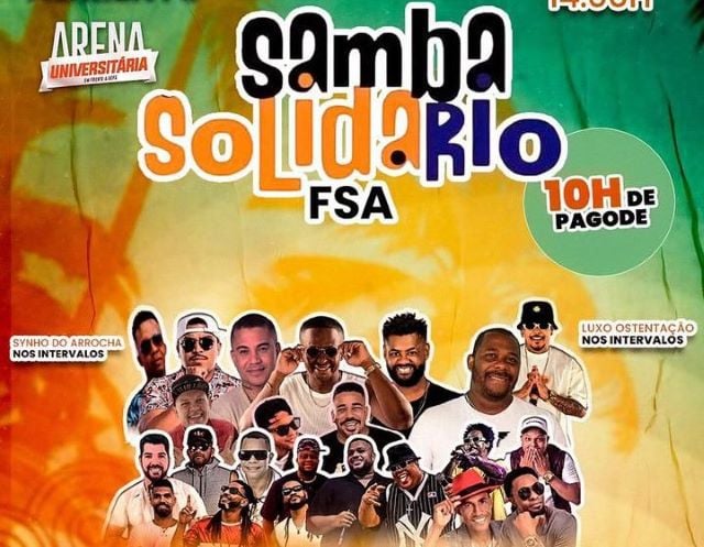 cartaz de evento festa samba solidário 2024